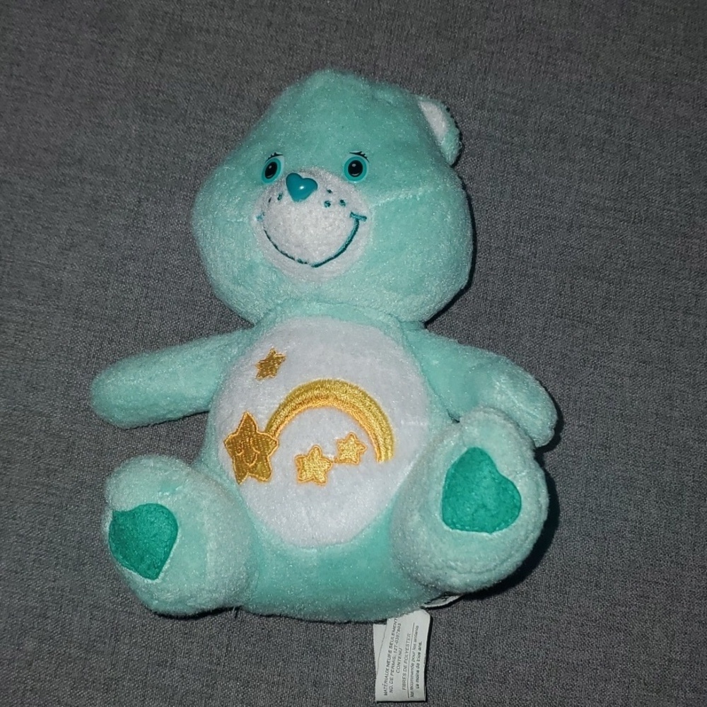 Carebears Y2k Green Plush Bear Toy Rainbow Star Design On Belly Care‎ bears 2002